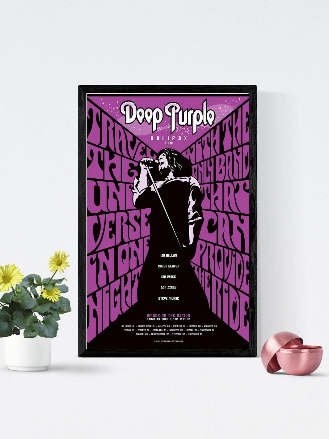 Soulhouse Vintage Deep Purple Concert Poster in Purple & Black